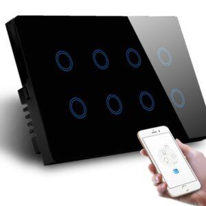 8 gang wifi smart switch in black