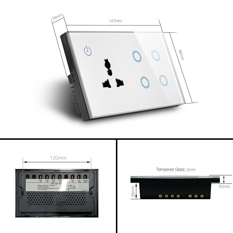 Smart Switch 4G & Socket-A Series-Touch-Black - Image 2