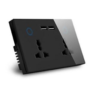 MCMP 0009 1 Tuya SmartWiFi Twin Universal Sockets A Series Black