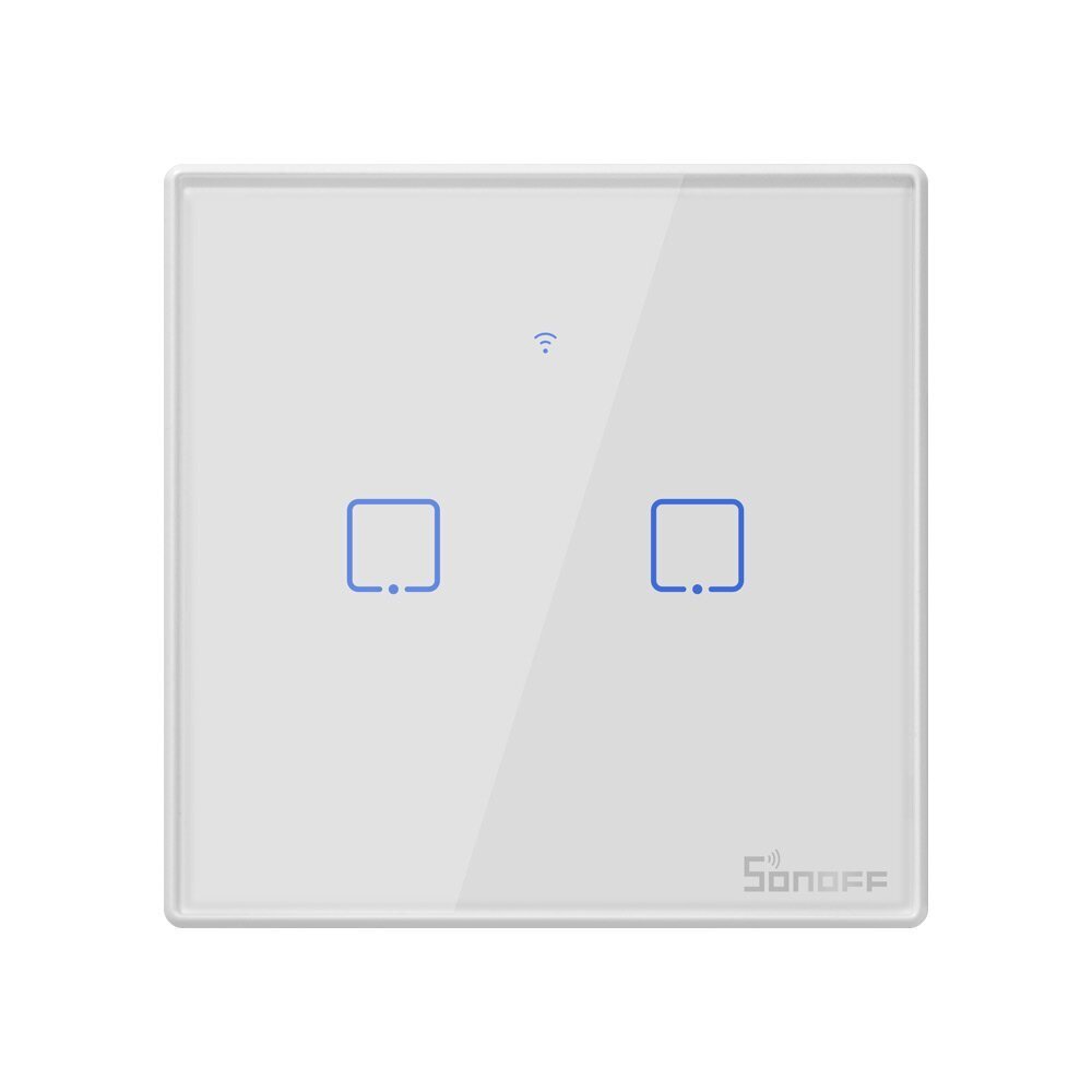 Sonoff T2 2 gang Wifi Smart Switchi in white