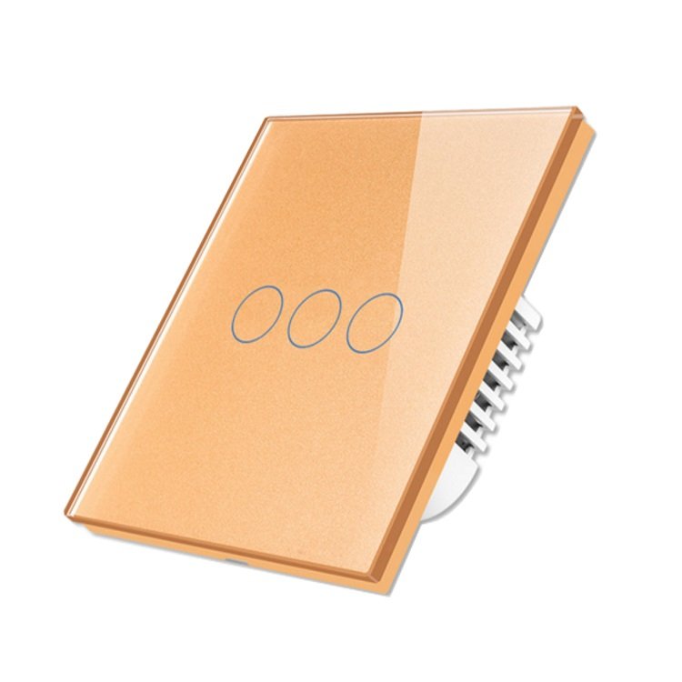 MCMP 0023 2 No Neutral Tuya Smartlife Smartswitch 3 gang gold
