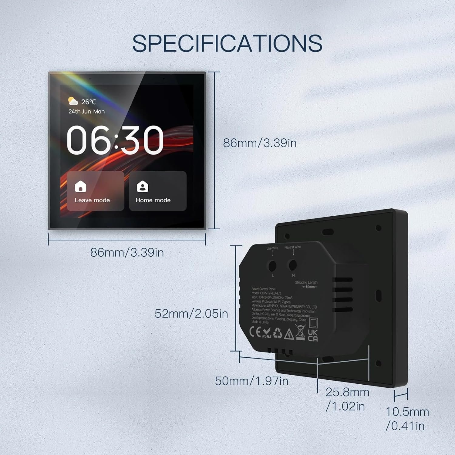 Tuya 4 inch control panel with inbuilt Alexa - Image 3