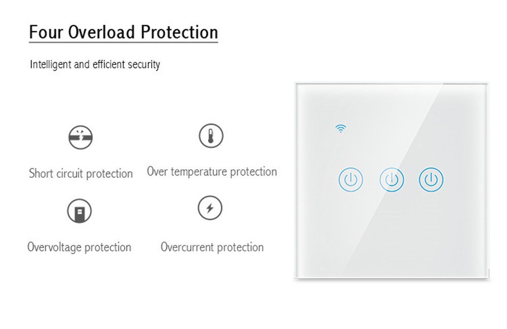 Smart Switch 3 Gang – B Series-Touch-Gold - Image 8