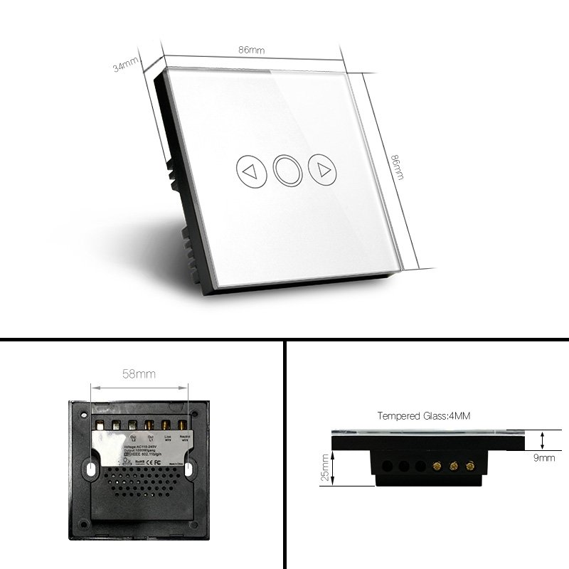 Smart Dimmer 1 Gang - A Series - Black - Image 2