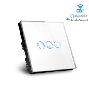 3 Gang Wifi smart switch in white