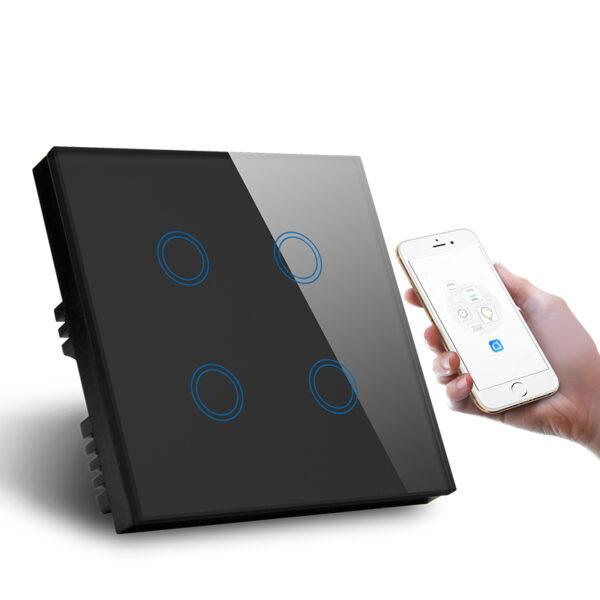 4 gang wifi smart switch in black