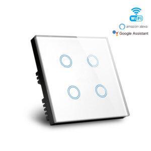 4 gang wifi smart switch dimensions in white