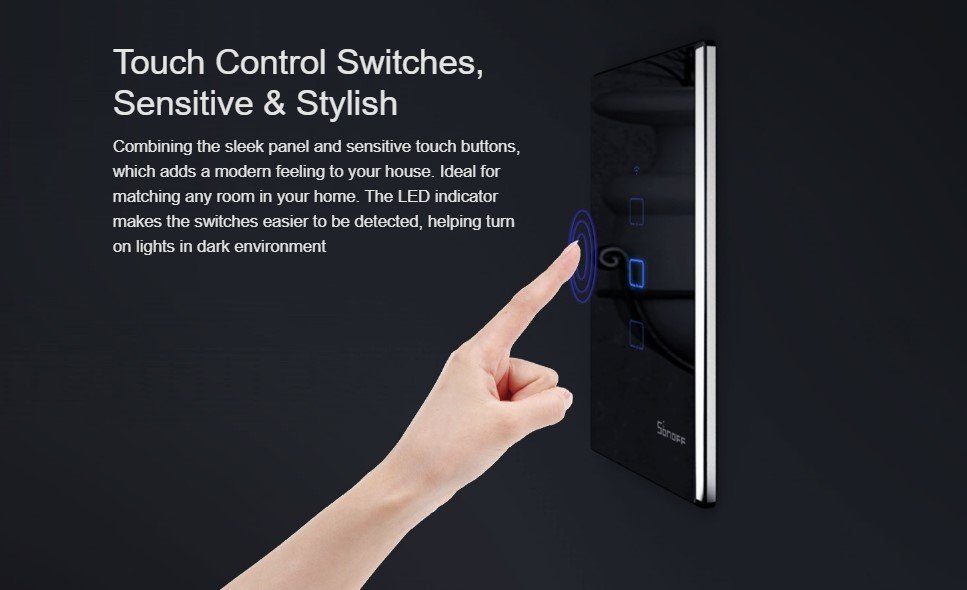 Sonoff Smart Switch 2 Gang – T3UK – Black - Image 3