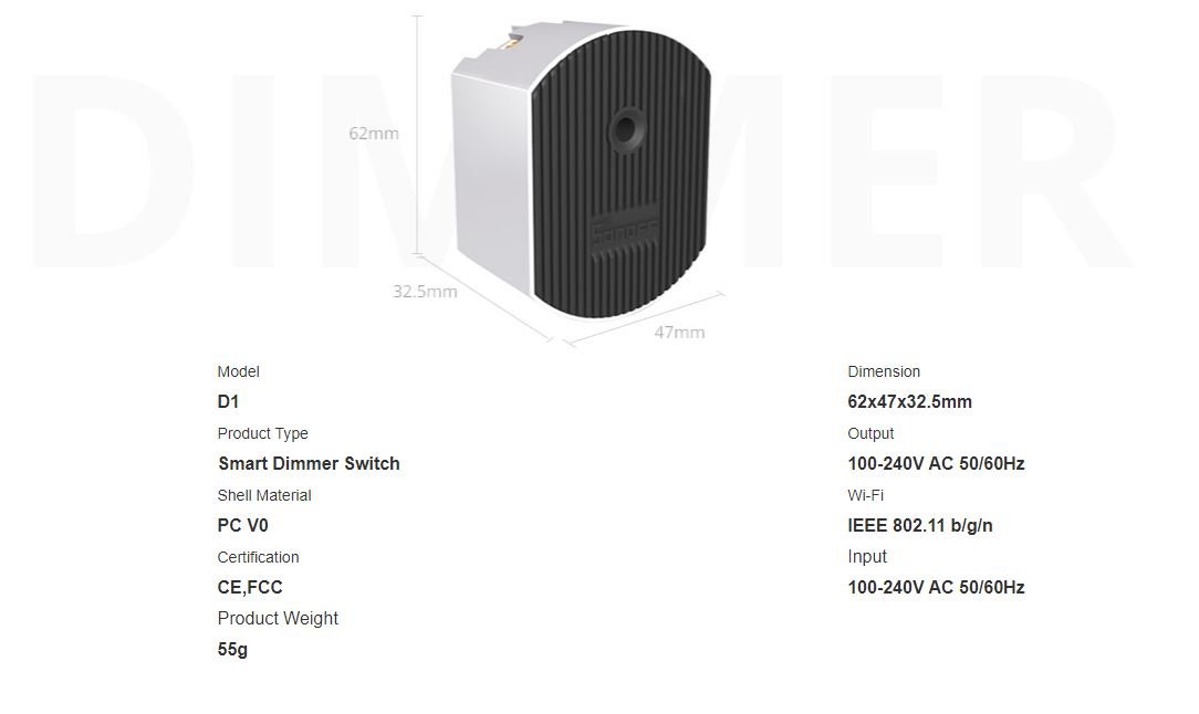 MCMP 0031 Sonoff D1 Smart WiFi Dimmer Module 7