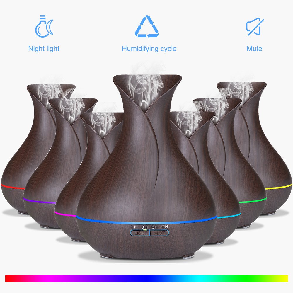 Smart WiFi Aroma Diffuser – Dark Wood Colour - Image 7