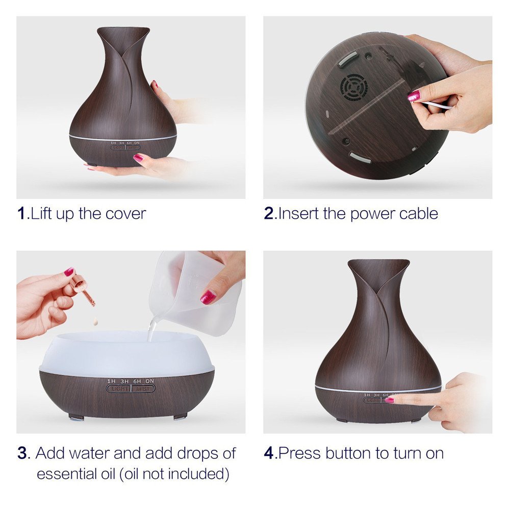 Smart WiFi Aroma Diffuser – Dark Wood Colour - Image 3