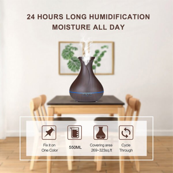 Smart WiFi Aroma Diffuser – Dark Wood Colour - Image 5