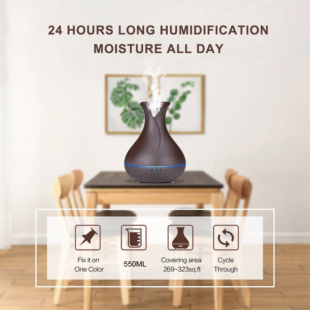 Smart WiFi Aroma Diffuser – Dark Wood Colour - Image 5
