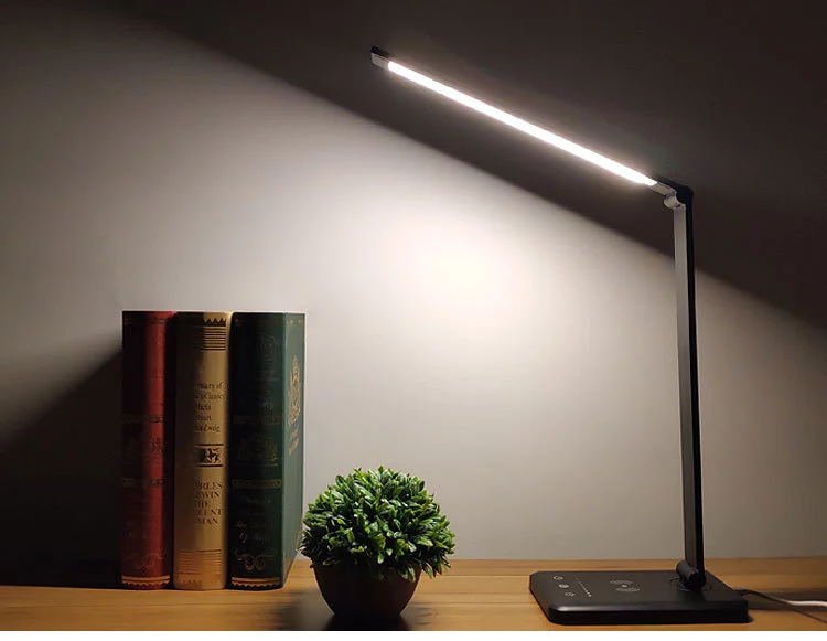 MCMP 0143 Led Desk Lamp Dimmable 5 White colour Temperature and inbuilt wireless charge for phone 11