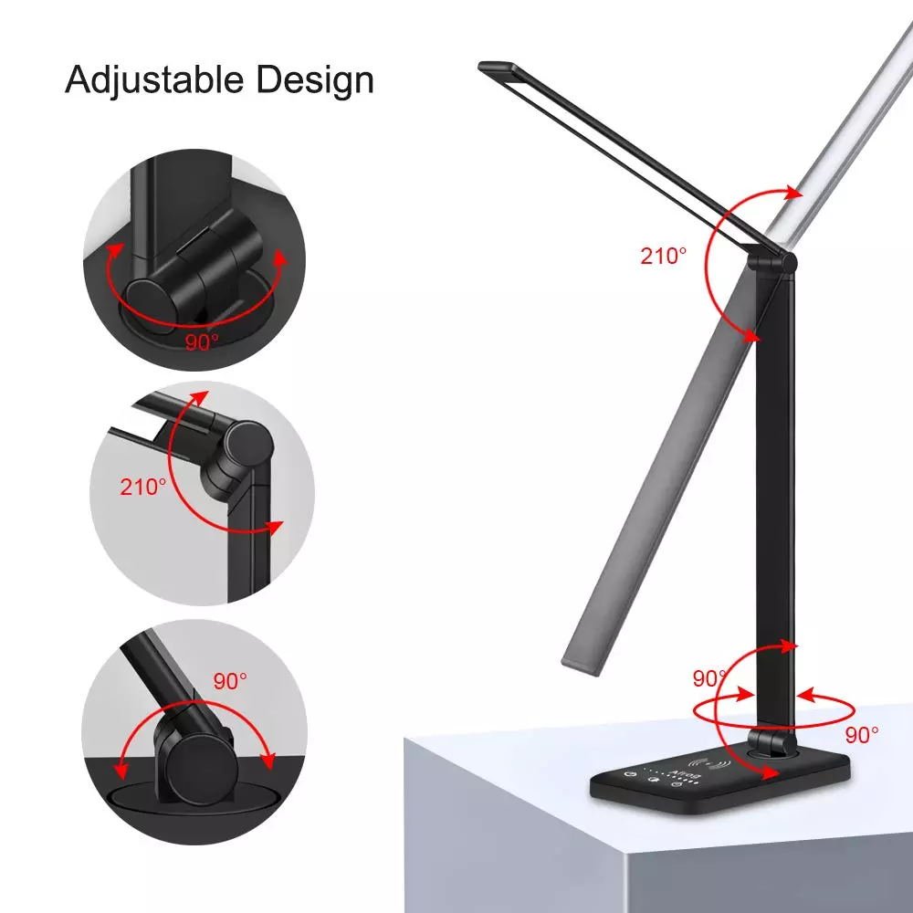 MCMP 0143 Led Desk Lamp Dimmable 5 White colour Temperature and inbuilt wireless charge for phone 6
