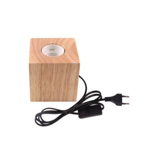 MCMP 0144 Wooden Square lamp with e27 bulb holder