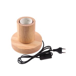 MCMP 0146 Wooden Desk Lamp Cylindrical Shape and round base 