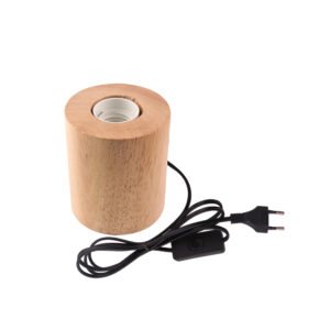 MCMP 0147 Dek Bedside wooden Lamp Clinder Shape