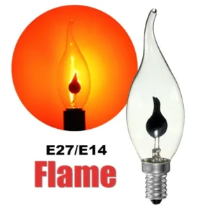 E14/E27 Flame Tip/Effect Candle Bulb 2200K
