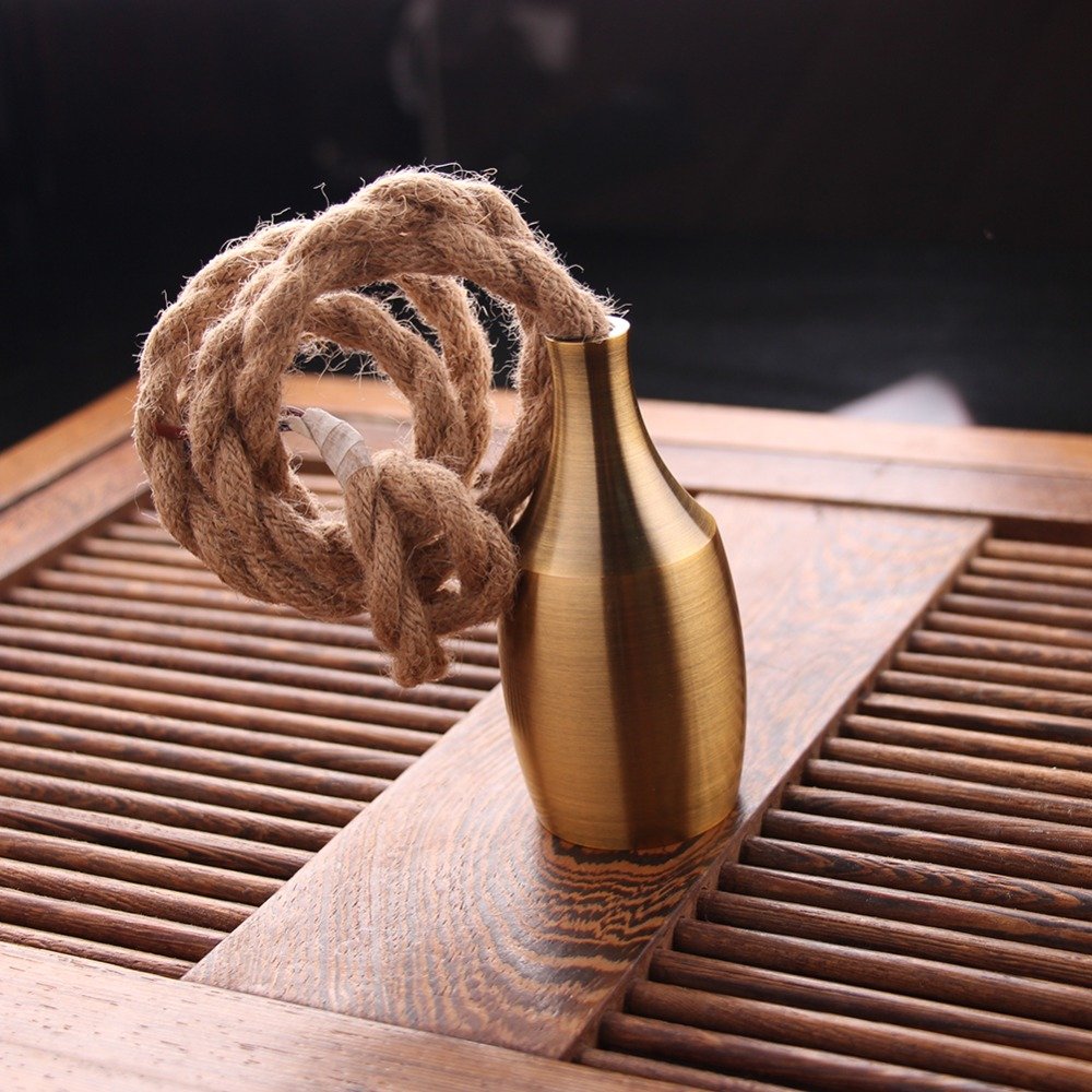 MCMP 0175 1 Nordic Bronze Pendant Light With Hemp Rope 7