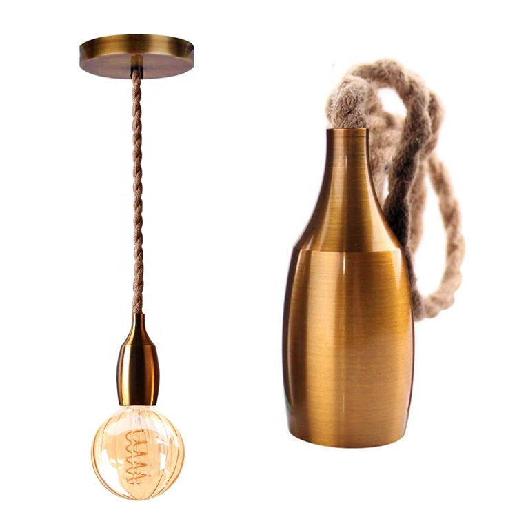 MCMP 0175 1 Nordic Bronze Pendant Light With Hemp Rope 9