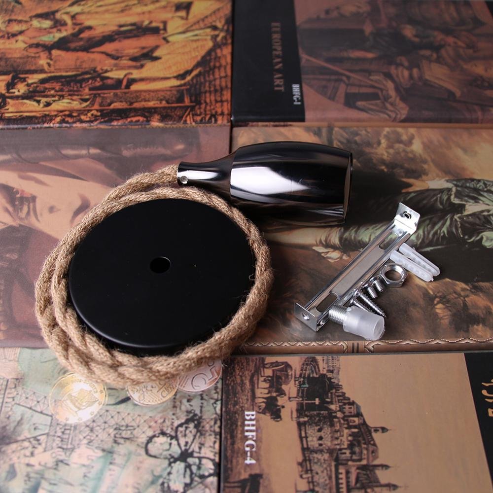 MCMP 0175 Charcoal Grey Nordic Hemp Rope Pendant Light 6