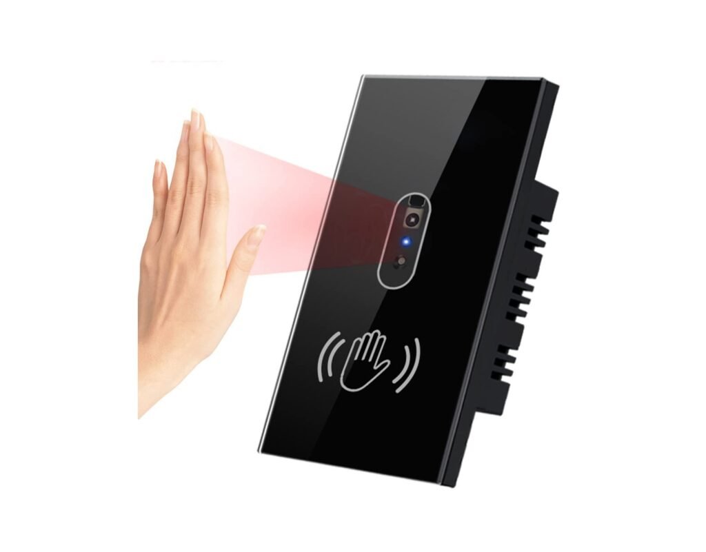 Infrared Touchless 1 Gang Black Light Switch