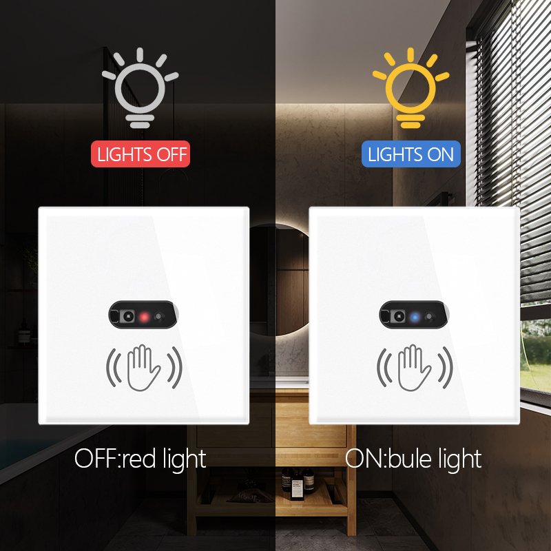 Infrared Touchless 1 Gang Black Light Switch - Image 4