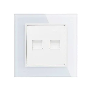 Tampered Glass Frame Twin Network Socket