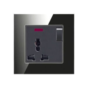 Single Universal In-Wall Socket Black