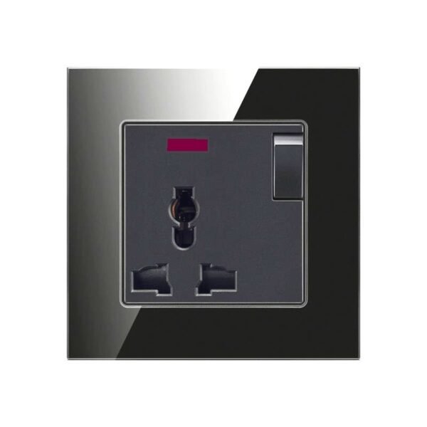 Single Universal In-Wall Socket Black