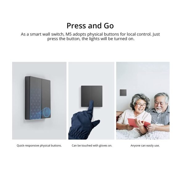 Sonoff  M5 WiFi 2 Gang Switch Dim Grey - Image 3