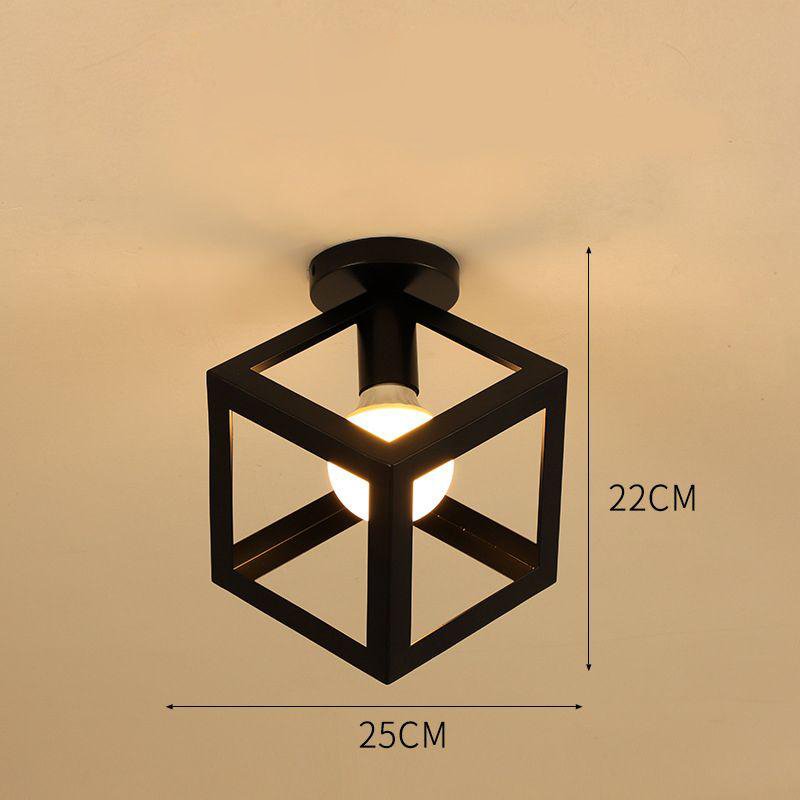 Nordic Black Steel 3D Box Pendant Light - Image 2