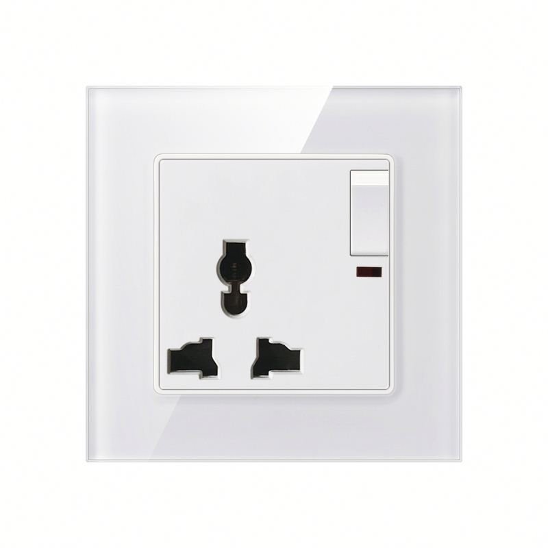 MCMP 0199 Single Universal Socket with Tampered glass frame
