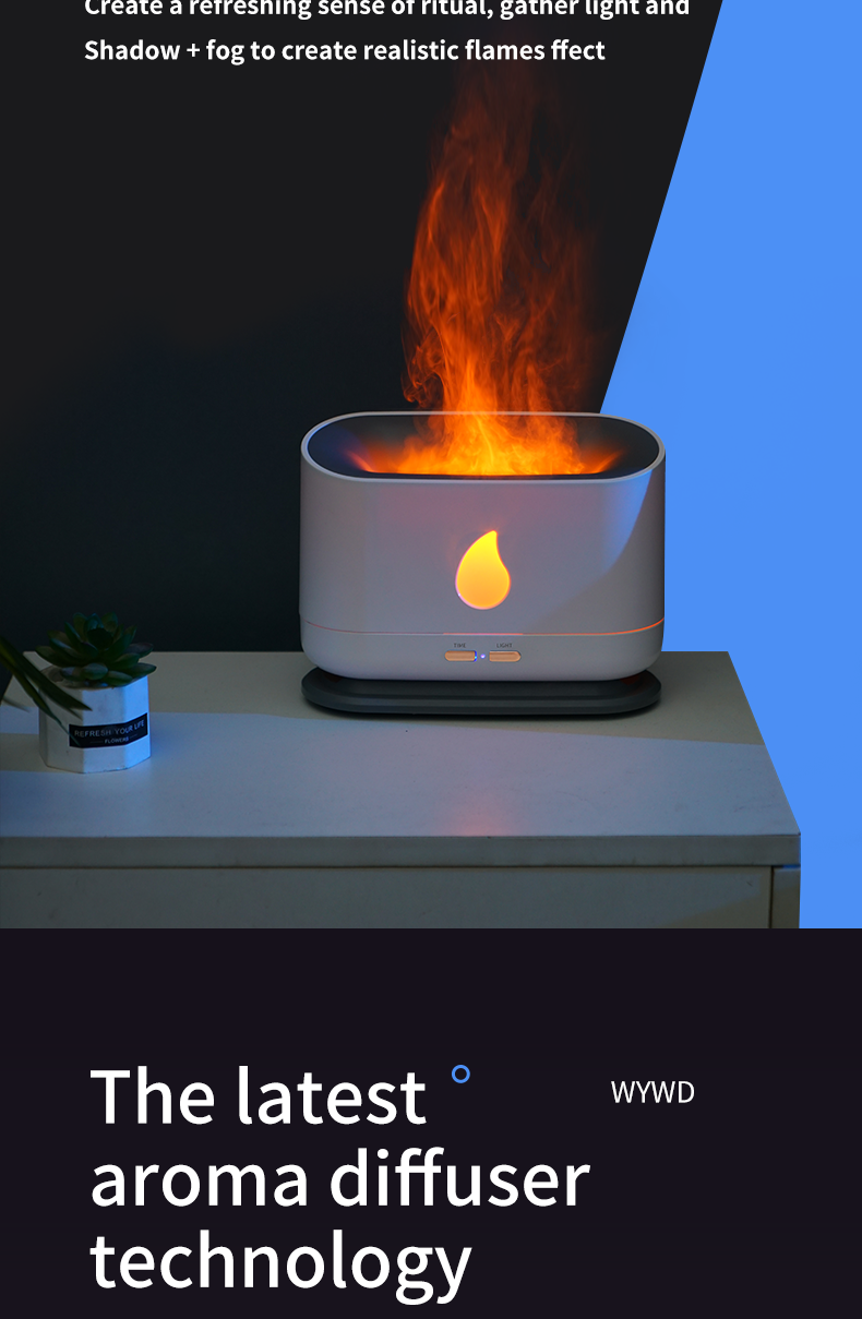 White Flame Aroma Diffuser 200ml LED - Image 2