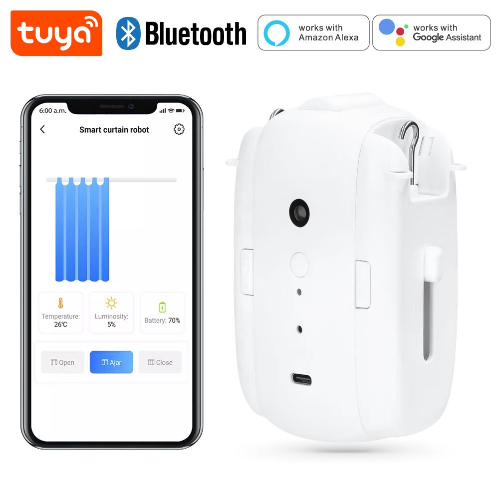MCMP 0244 Tuya Smart Bluetooth Single Opening Curtain motor for track Rails 4