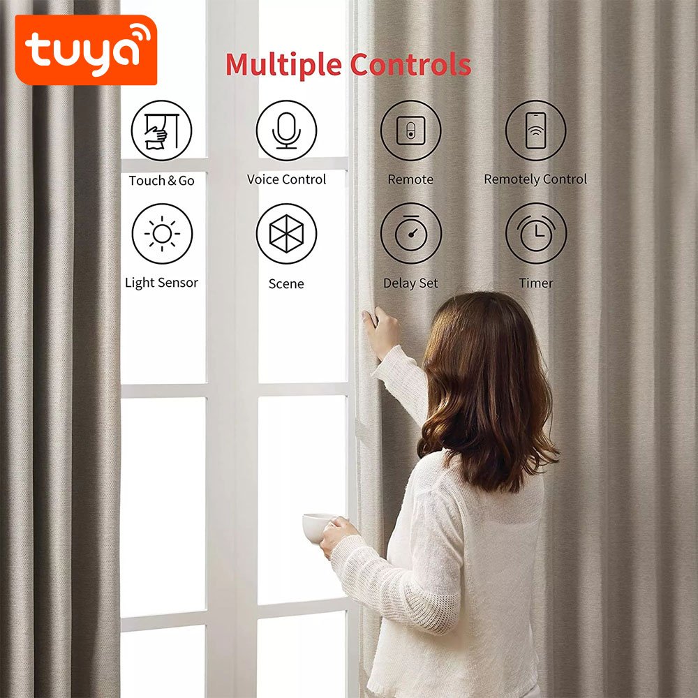 MCMP 0244 Tuya Smart Bluetooth Single Opening Curtain motor for track Rails 6