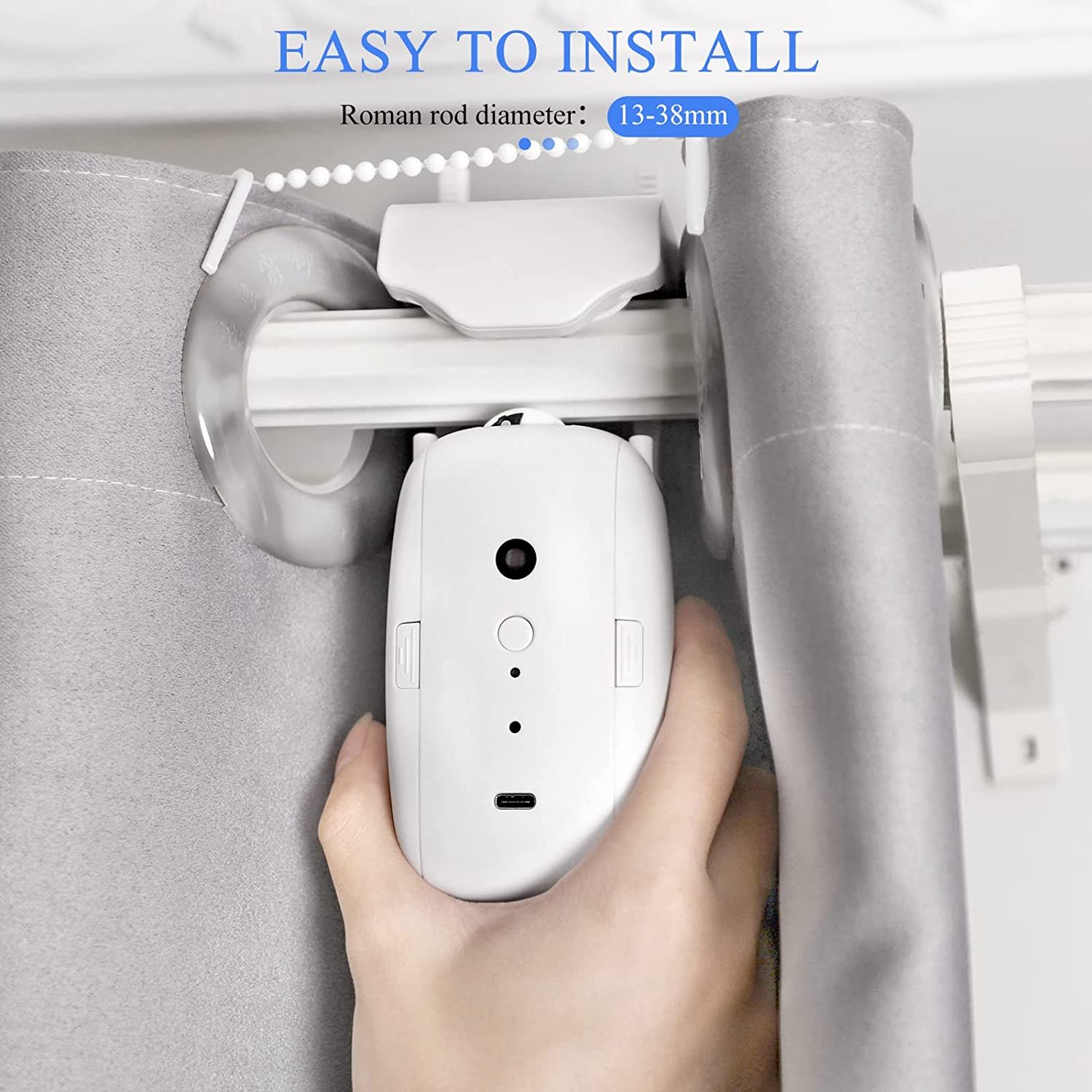 MCMP 0244 Tuya Smart Bluetooth Single Opening Curtain motor for track Rails 9