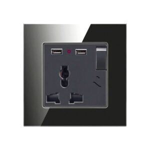 Universal Single Socket - 2 x USB A-Black