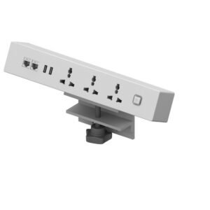 White Desktop Clamp-On Power Socket