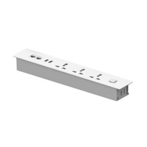 Inset Outlet Socket with Back outlet - White