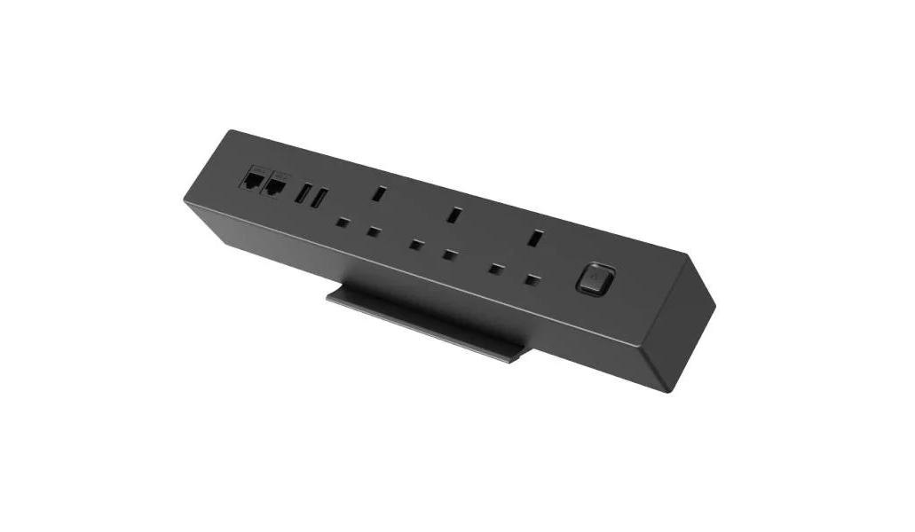 Surface Mount Desk Power Extension - Black