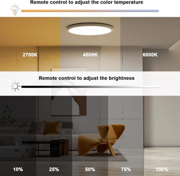 Tuya WiFi Ceiling Light CWW+RGB Backlight - Image 11