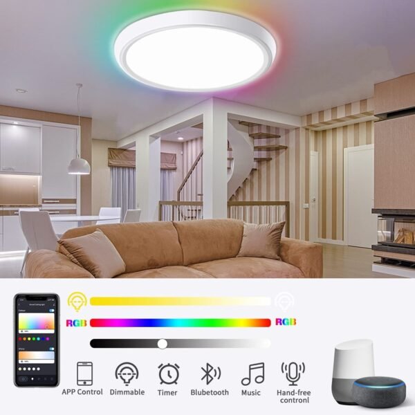 Tuya WiFi Ceiling Light CWW+RGB Backlight - Image 7