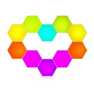 Tuya Wifi smart hexagon hex lights in the shape of a heart