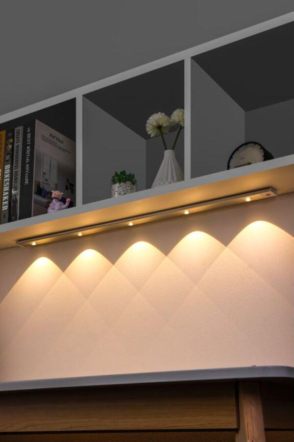 Under book shelf cabinet rechargeable led strip with beautiful hill effecta