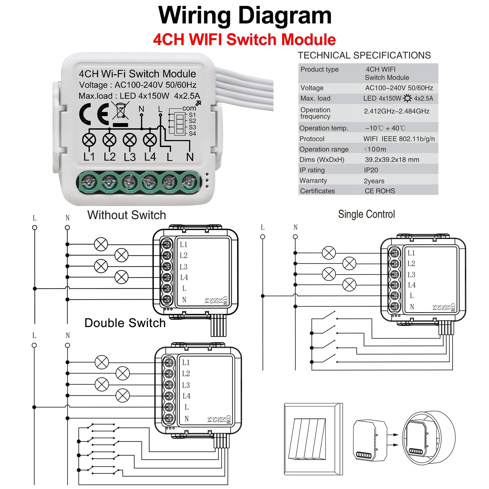 MCMP 0311 4 channel wifi smart module for conventional switches 1 1