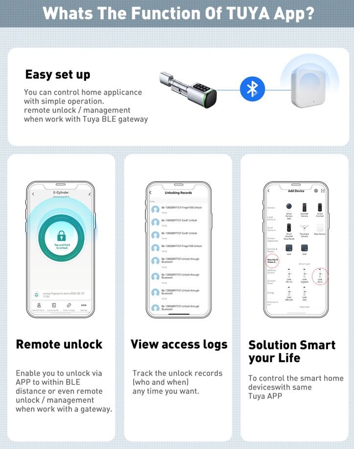 Tuya Smart Cylinder With Keypad - Black - Image 7