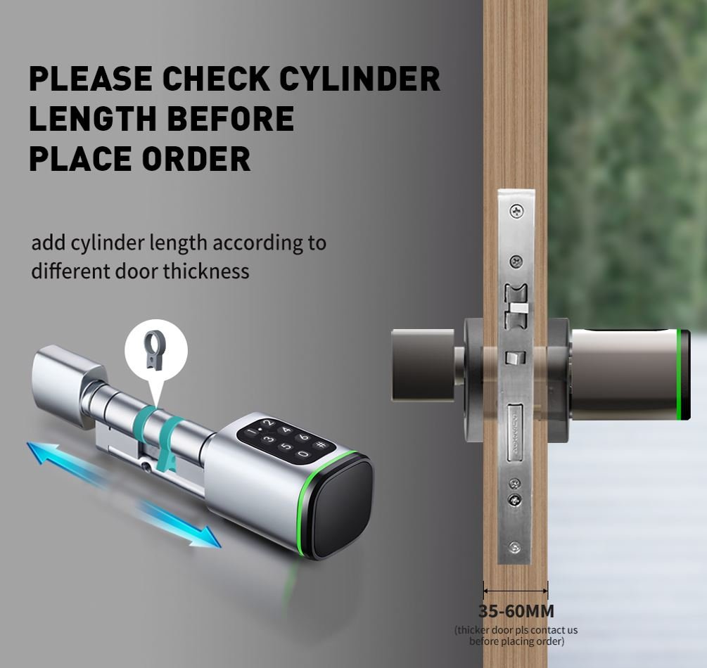 Tuya Smart Cylinder With Keypad - Black - Image 5