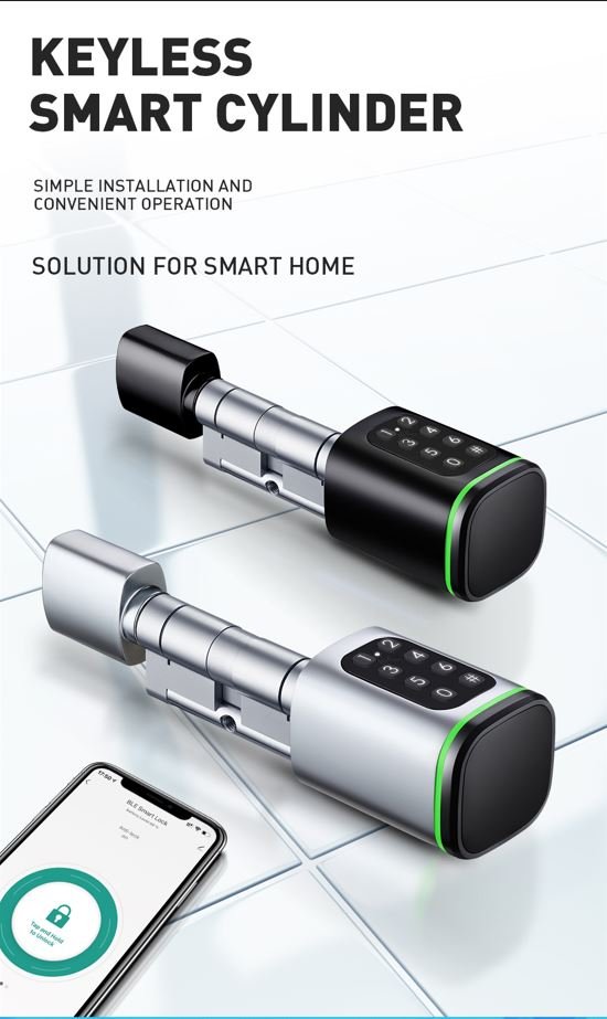 Tuya Smart Cylinder With Keypad - Black - Image 11